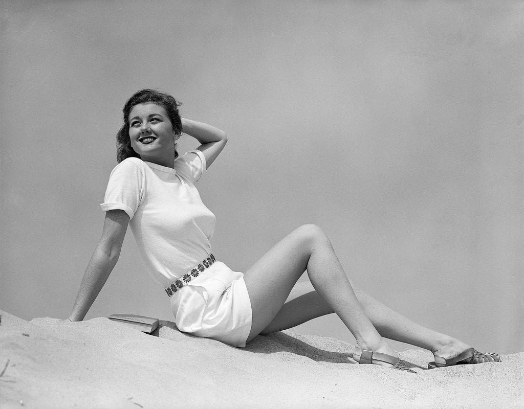 Detail of Woman in White Shirt and Shorts by Anonymous