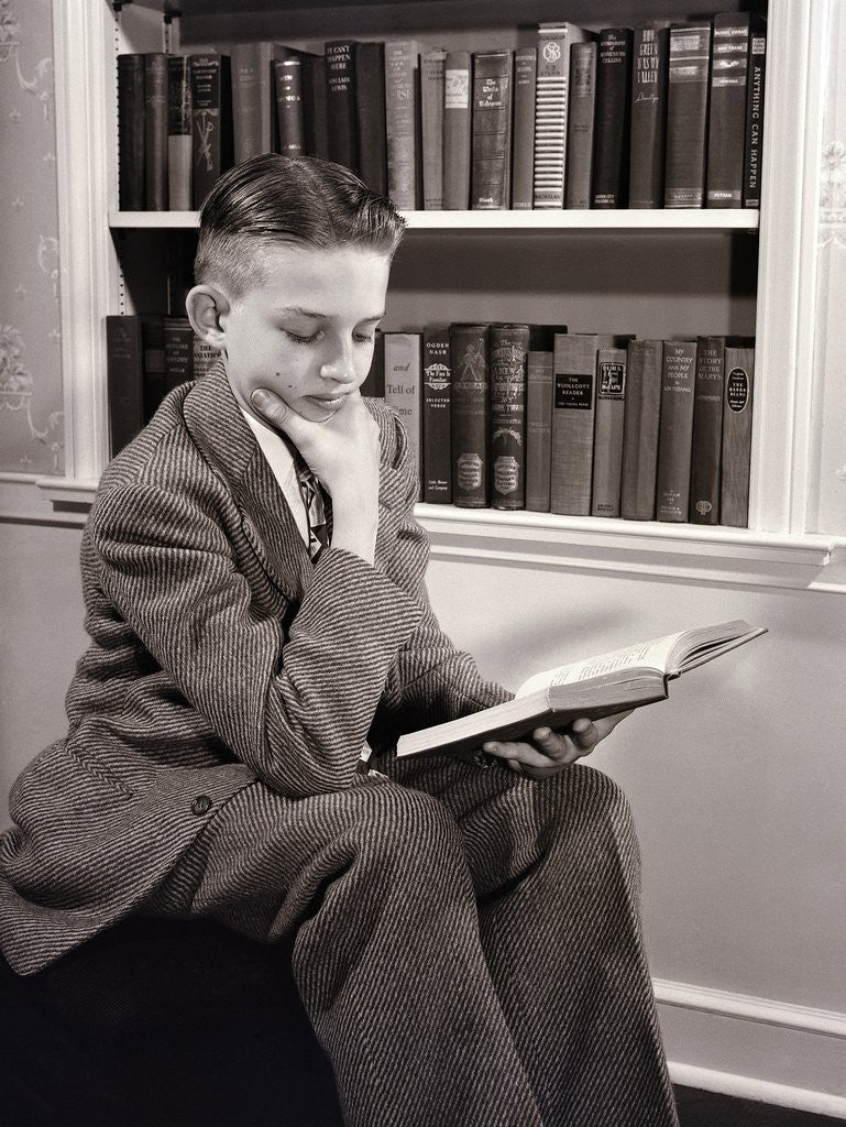 Detail of Boy Reading by Corbis