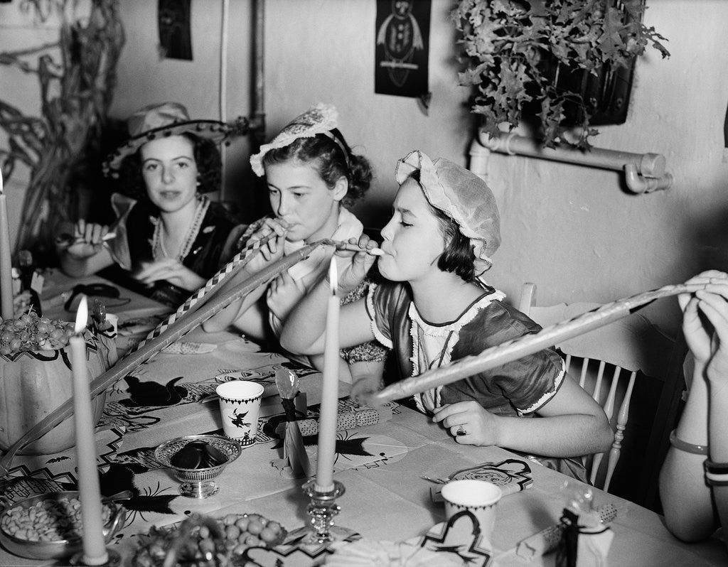 Detail of Girls at Halloween Party by Anonymous