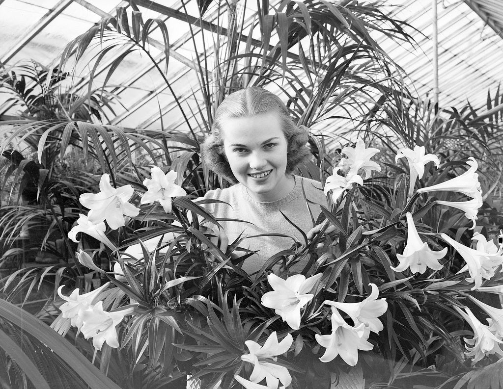 Detail of Woman Among Lilies by Anonymous