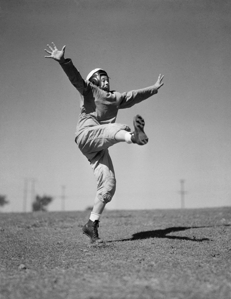 Detail of Boy Kicking a Football by Anonymous
