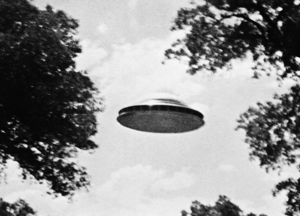 Detail of UFO Flying Low Over Trees by Anonymous