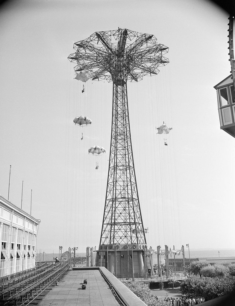 Detail of Parachute Ride at Coney Island by Anonymous