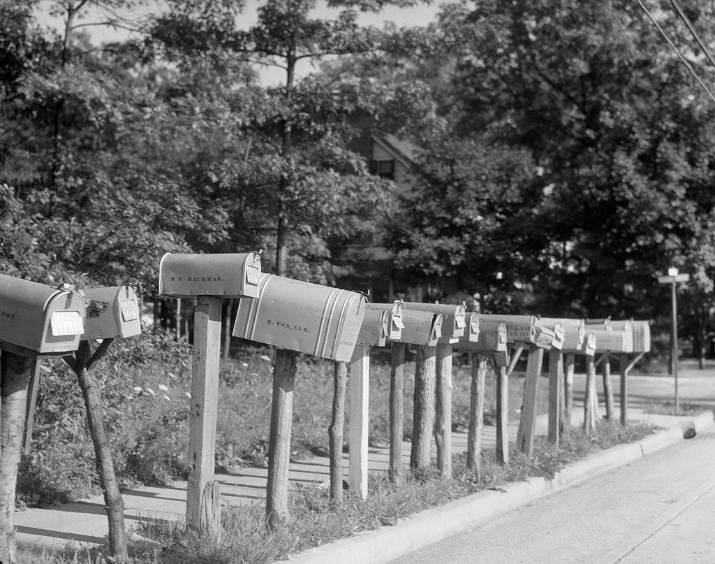 Detail of Row of Mailboxes by Anonymous