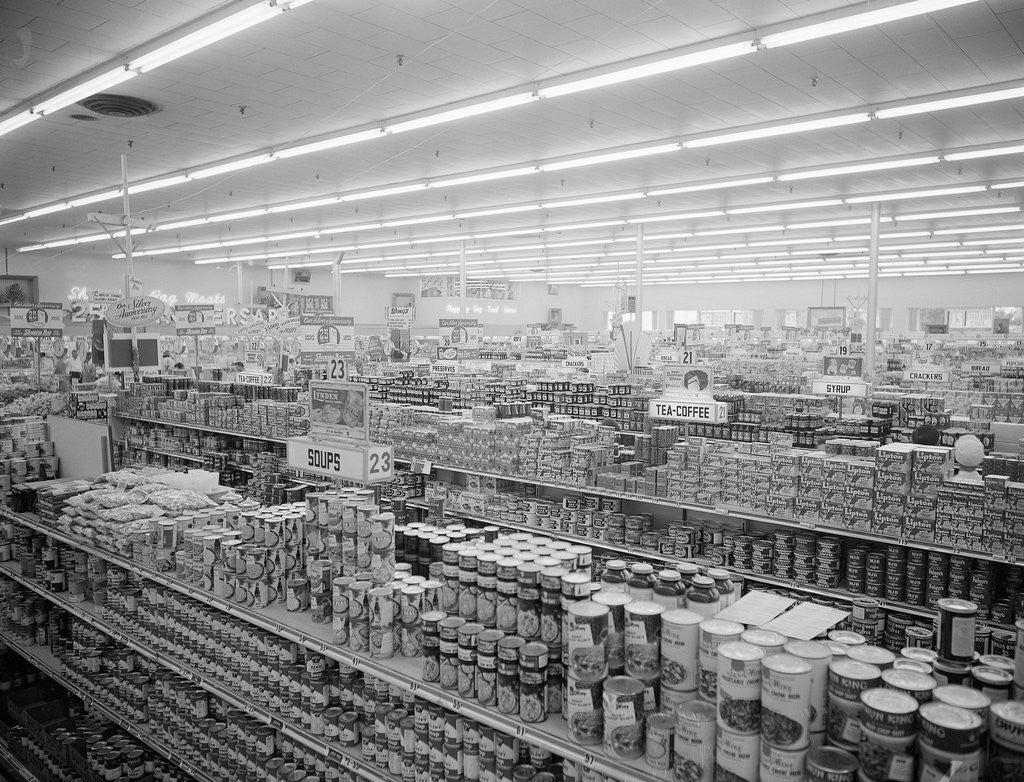 Detail of Interior View of Supermarket, 1955 by Anonymous