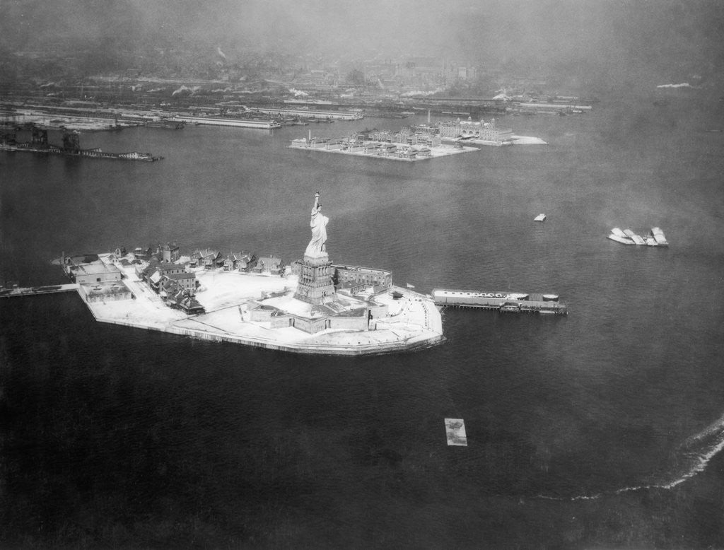 Detail of Aerial View Of Bedloe's and Ellis Islands by Anonymous