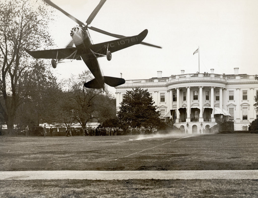 Detail of Autogiro Takes Off at White House by Corbis