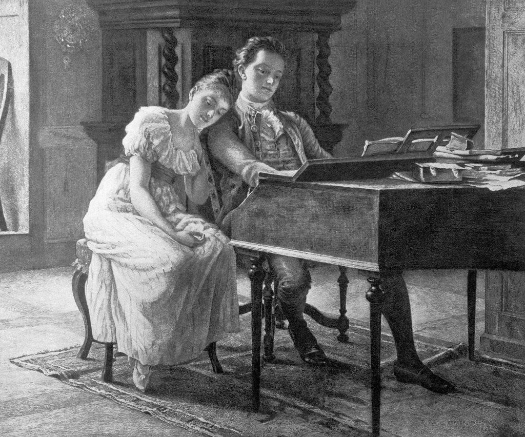 Detail of Felix Mendelssohn With His Sister by Corbis