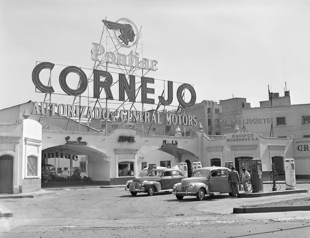 Detail of Authorized Pontiac Service Station in Mexico City by Corbis