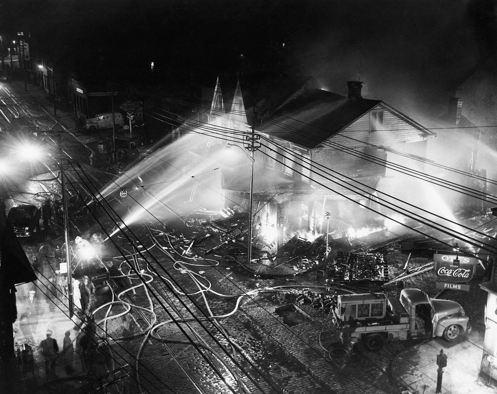 Detail of Pittsburgh Firemen in Action by Anonymous