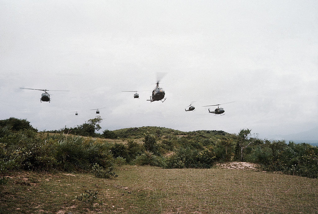 Detail of Helicopters Flying in Formation by Anonymous