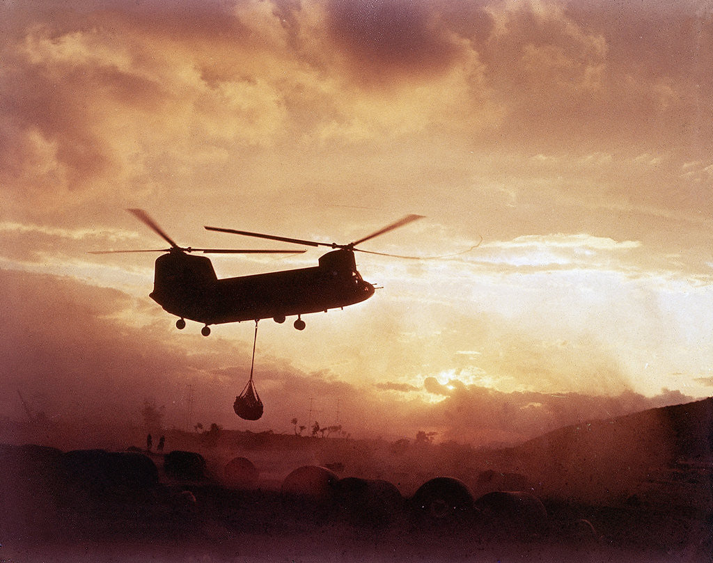Detail of Chinook Helicopter Lifts Ammunition by Anonymous
