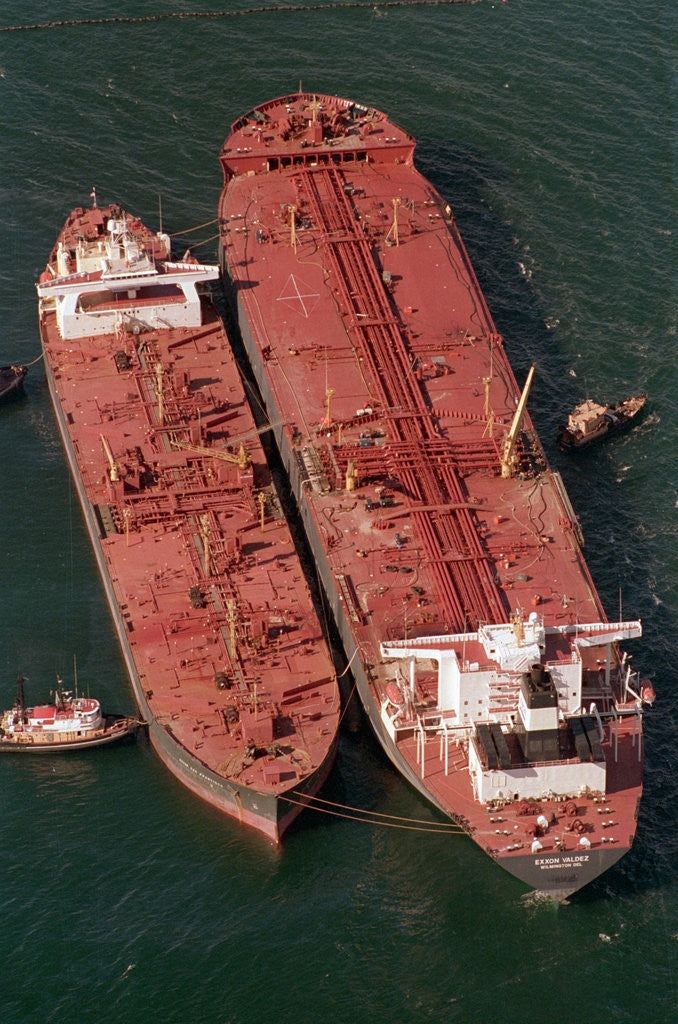Detail of Tanker Pumps Oil from Exxon Valdez by Anonymous