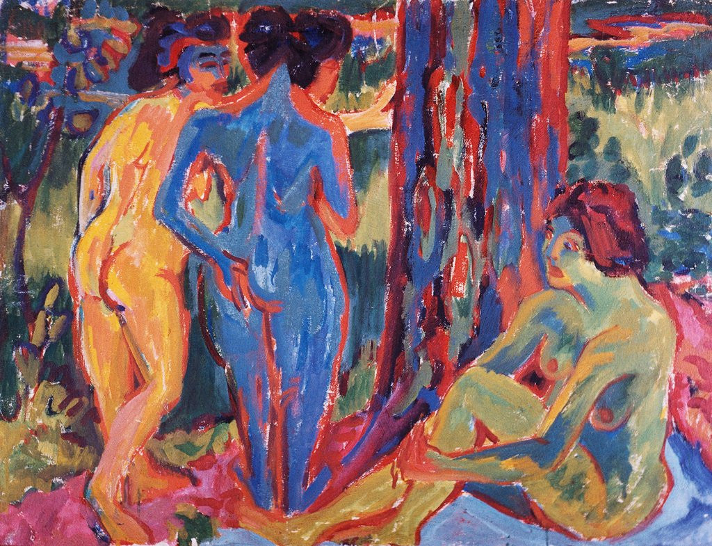 Detail of Three Nudes by Ernst Ludwig Kirchner