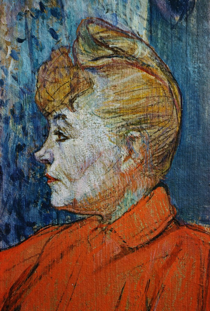 Detail of Detail of Woman in Red by Henri de Toulouse-Lautrec