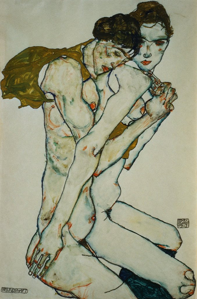 Detail of Friendship by Egon Schiele