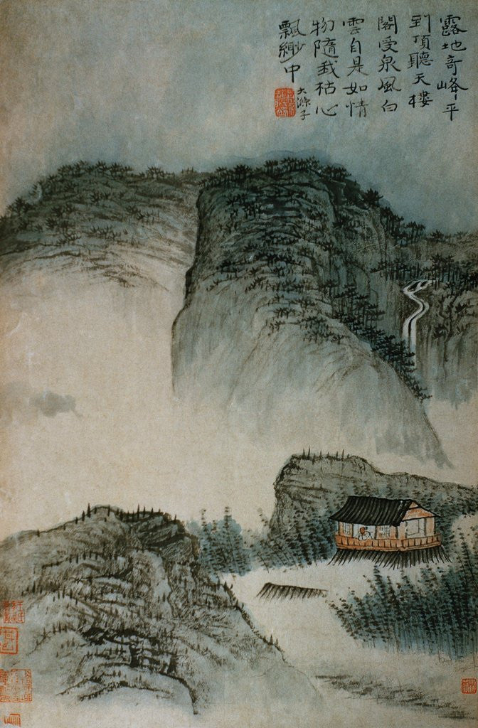Detail of View of a House in the Mountains from an Album of Twelve Landscape Paintings by Tao Chi