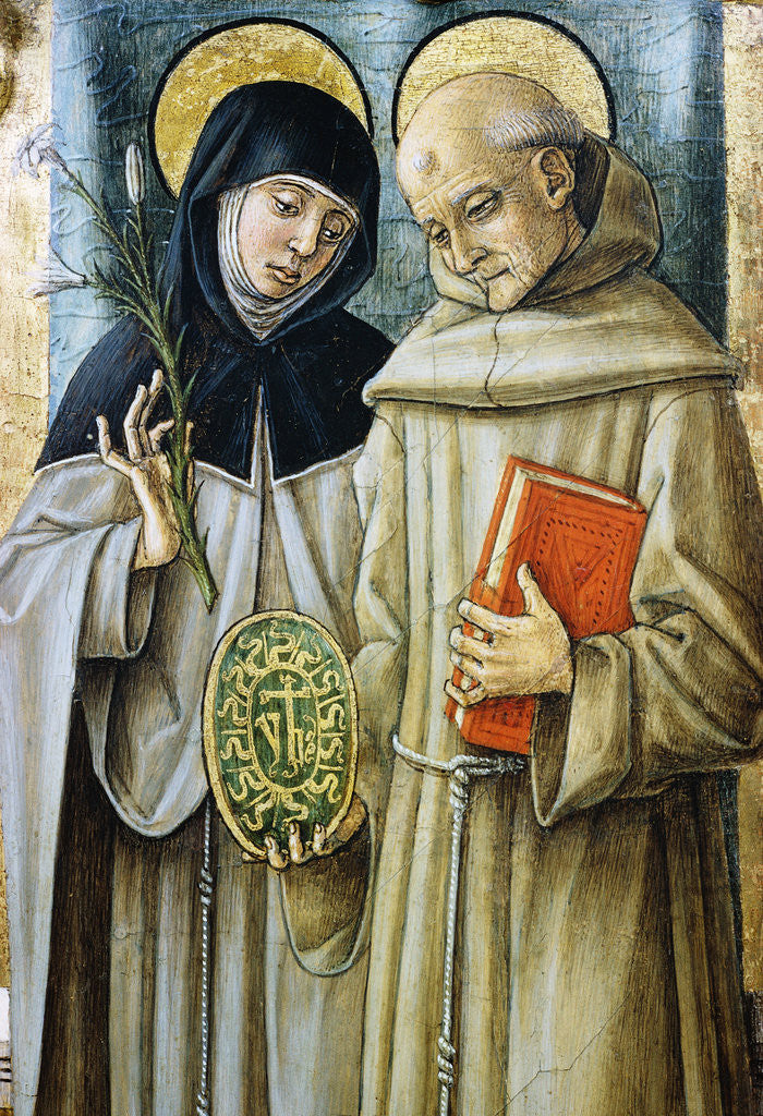 Detail of Detail of Saint Bernardino and Saint Catherine of Siena by Carlo Crivelli