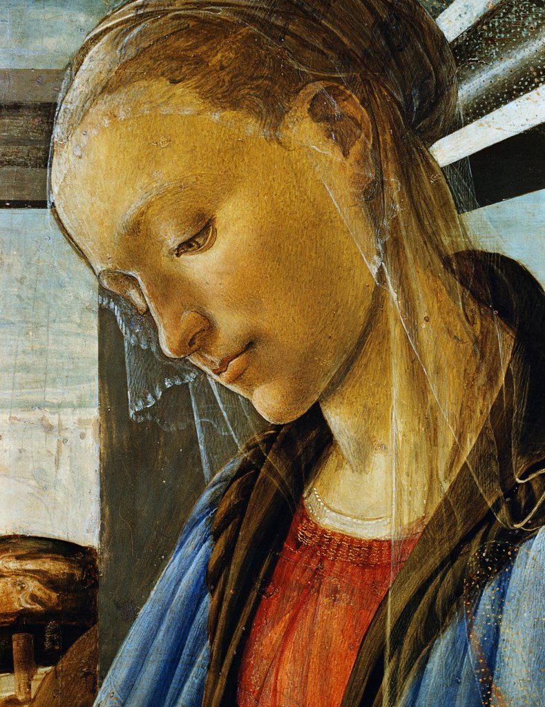 Detail of Detail of Mary from Madonna of the Eucharist by Botticelli