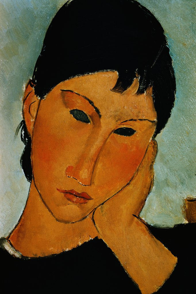 Detail of Detail of Female Head from Elvira Resting at a Table by Amedeo Modigliani