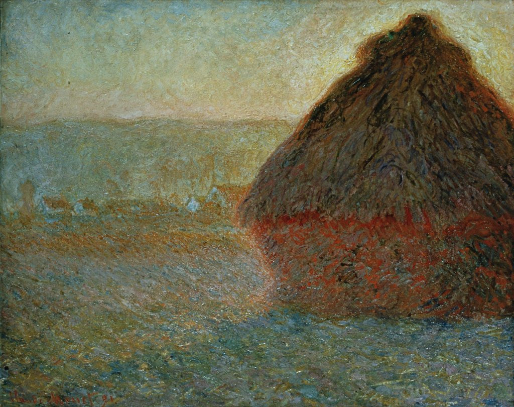 Detail of Haystack at Sunset by Claude Monet