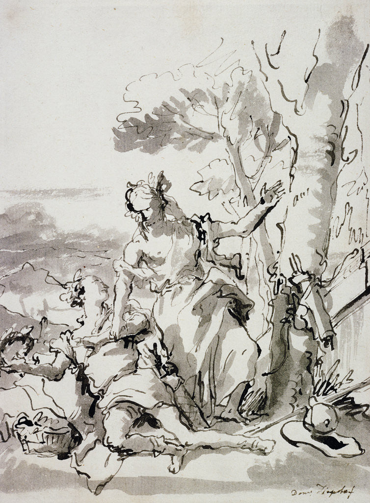 Detail of Angelica and Medoro by Domenico Tiepolo