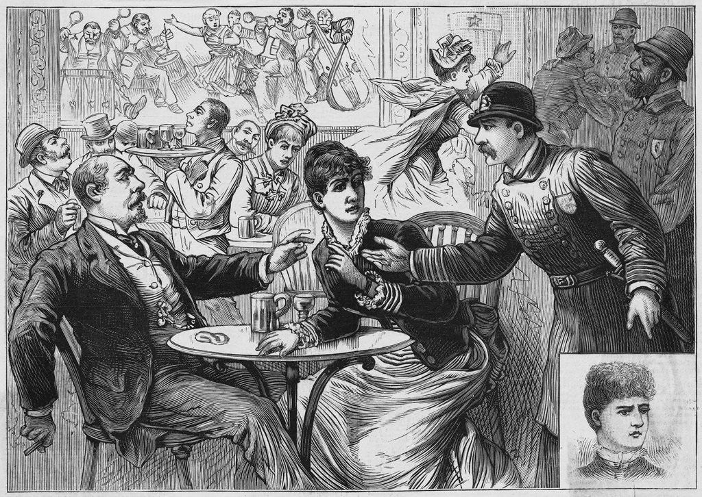 Detail of Illustration Depicting Police Captain McNulty's Raid on Mrs. Pohlman's Big Concert Hall, Jersey City, New Jersey by Anonymous