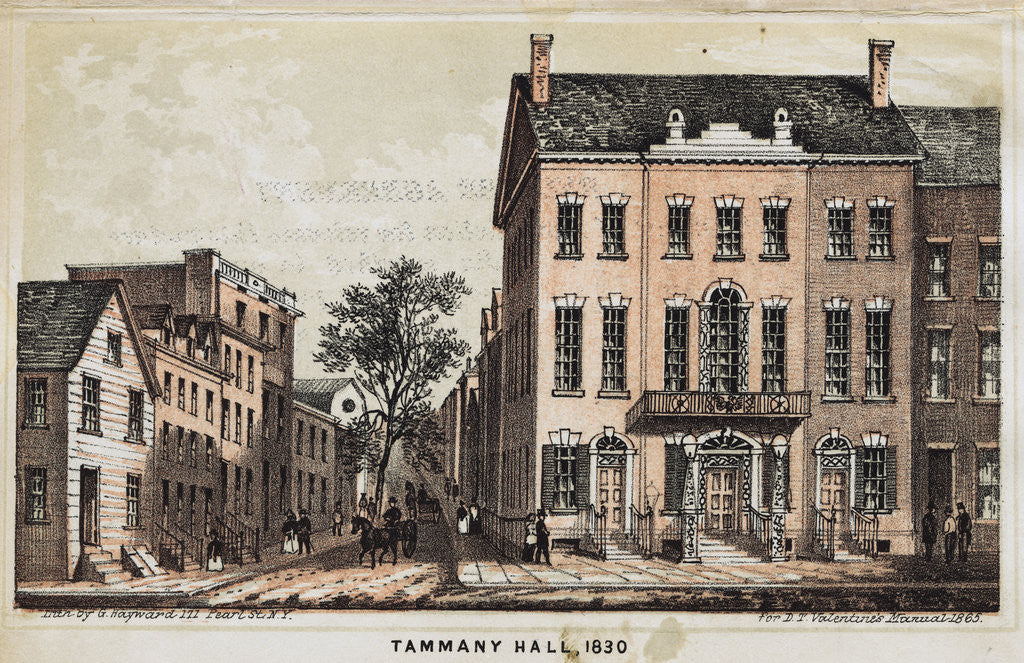 Detail of Tammany Hall, 1830 Color Lithograph by George Hayward
