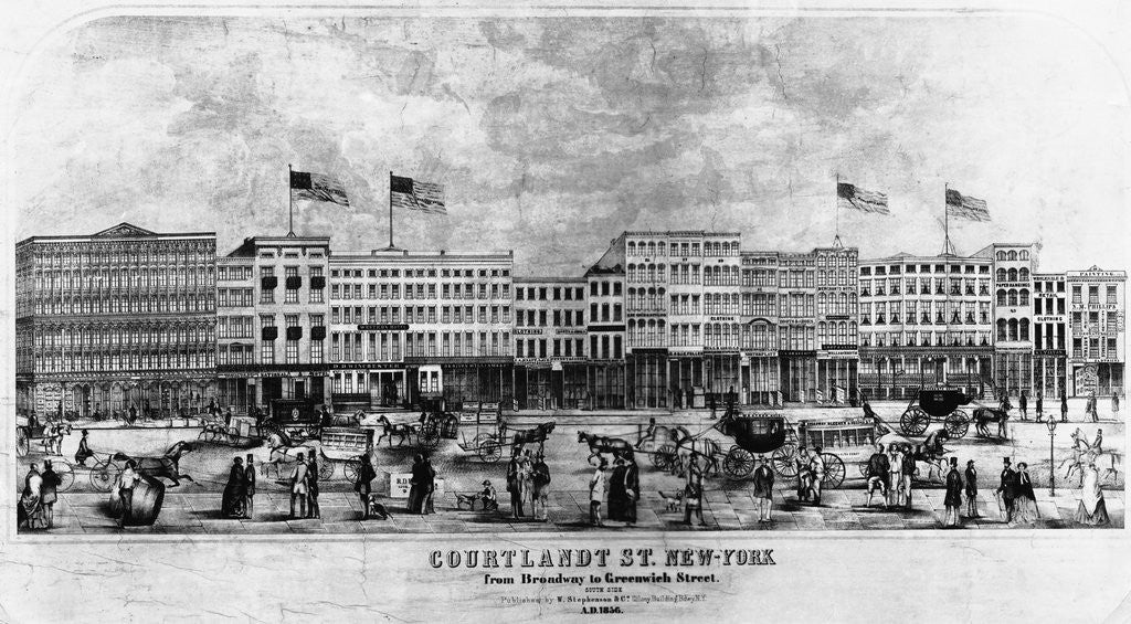 Detail of Print Depicting Courtlandt St. New-York by Anonymous