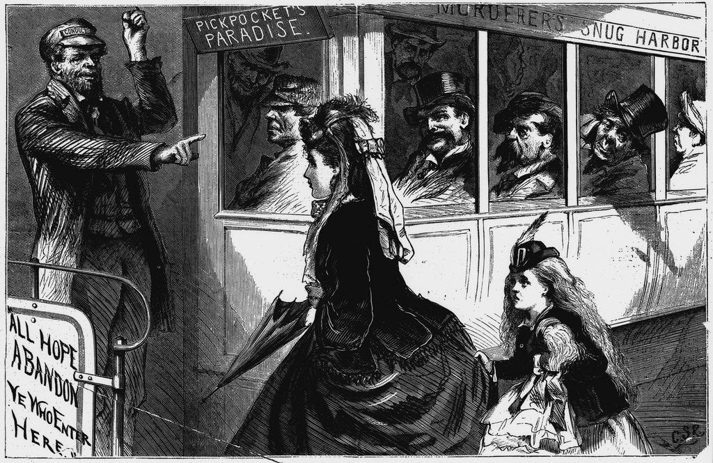 Detail of Beauties of Street-Car Travel in New York by Charles Stanley Reinhart