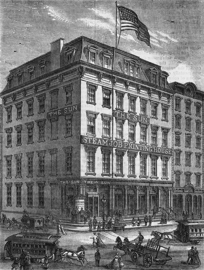 Detail of Illustration Depicting the New York Sun Building by Corbis