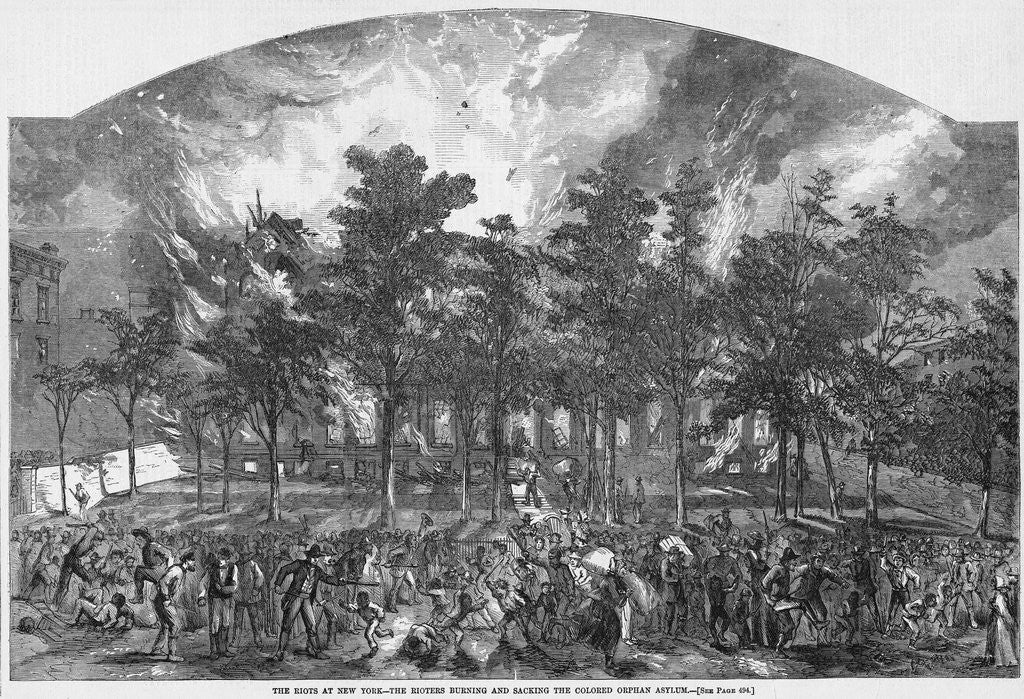 Detail of The Riots at New York Newspaper Illustration by Anonymous