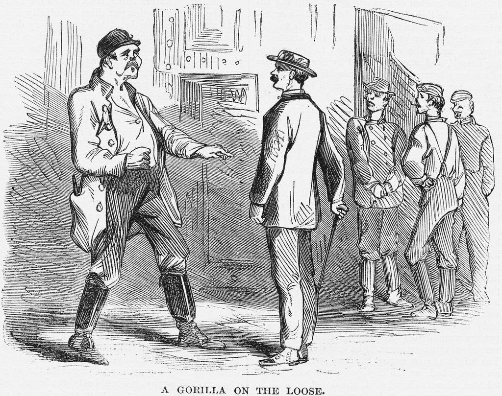 Detail of A Gorilla on the Loose Newspaper Illustration by Anonymous