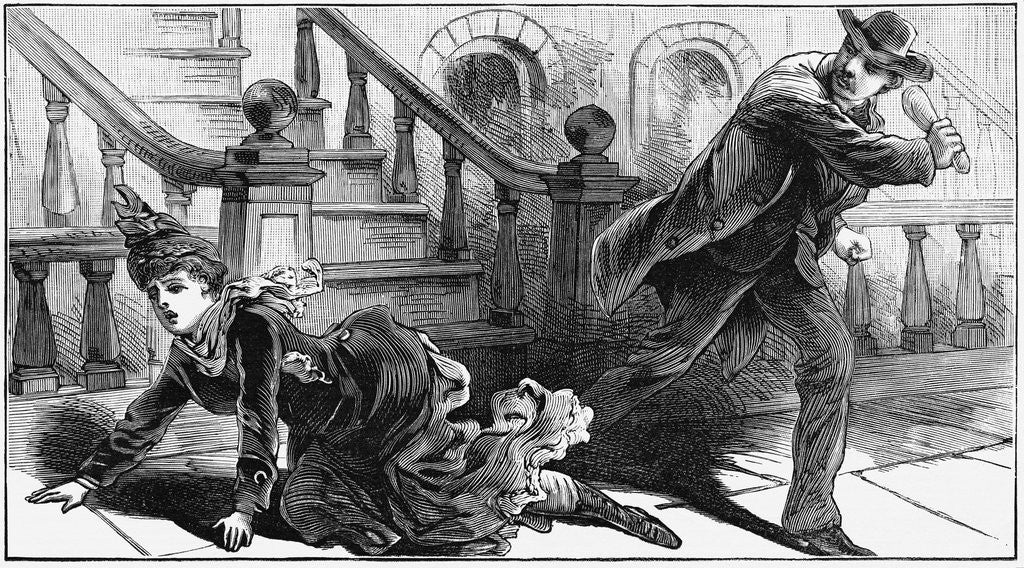 Detail of A Mysterious Crime Illustration from Engraving by Corbis
