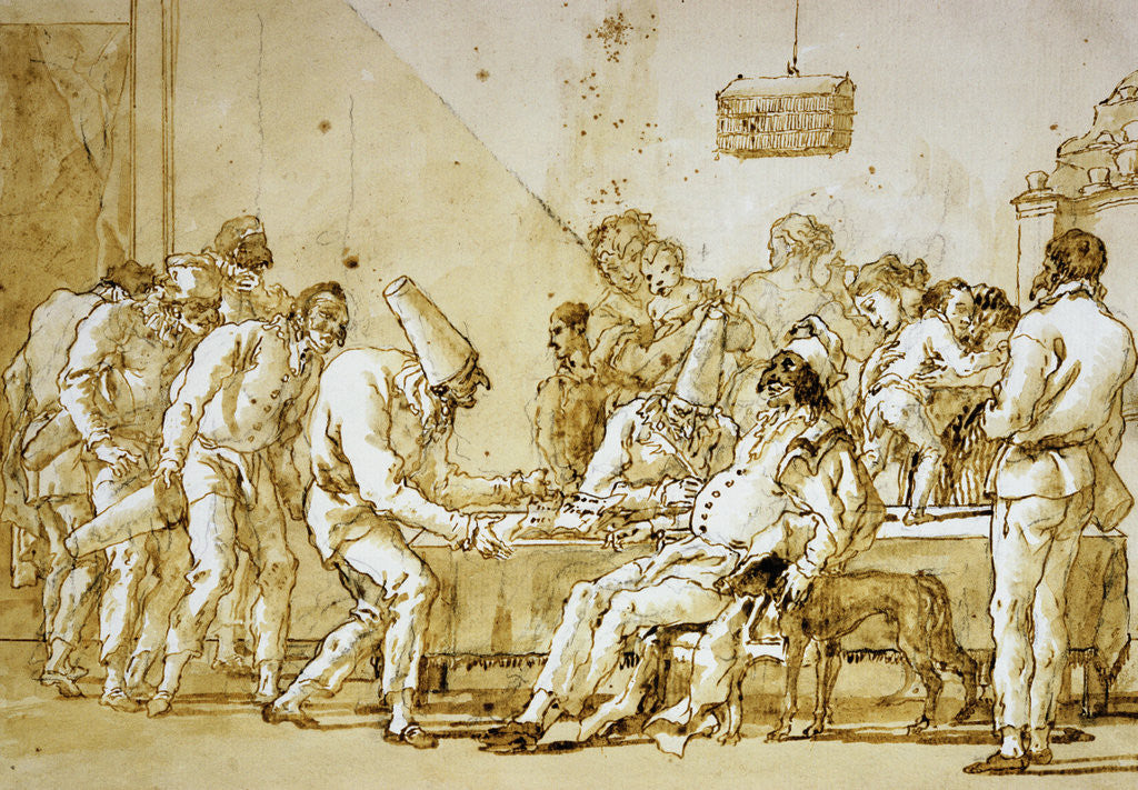 Detail of Clowns #89 by Giovanni Battista Tiepolo