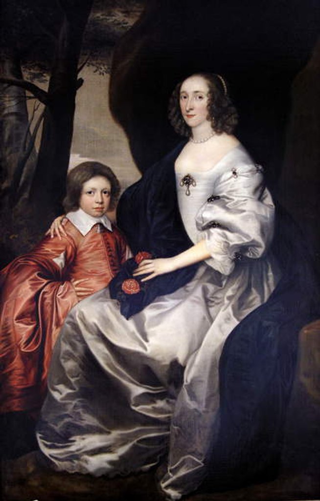 Detail of John Manners as a boy with his mother Frances, Countess of Rutland, c.1646 by Daniel Mytens
