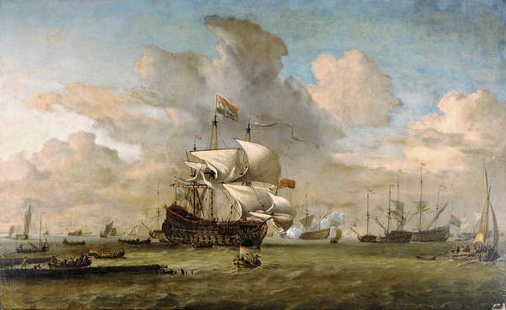 Detail of Hollandia, 1692 by Willem van de the Younger Velde