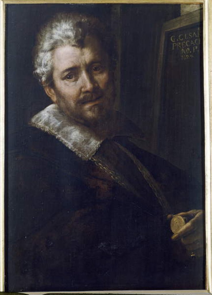Detail of Self Portrait, 1624 by Giulio Cesare Procaccini