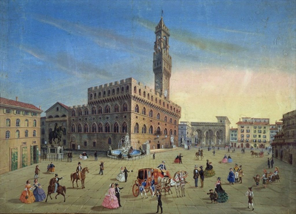 Detail of Piazza Signoria, Florence by Italian School