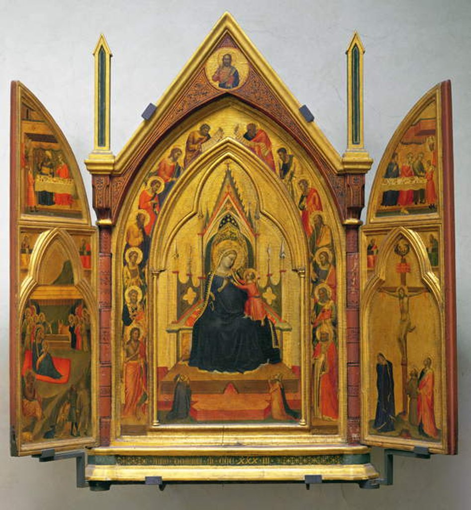 Detail of Madonna and Child with Saints by Bernardo Daddi