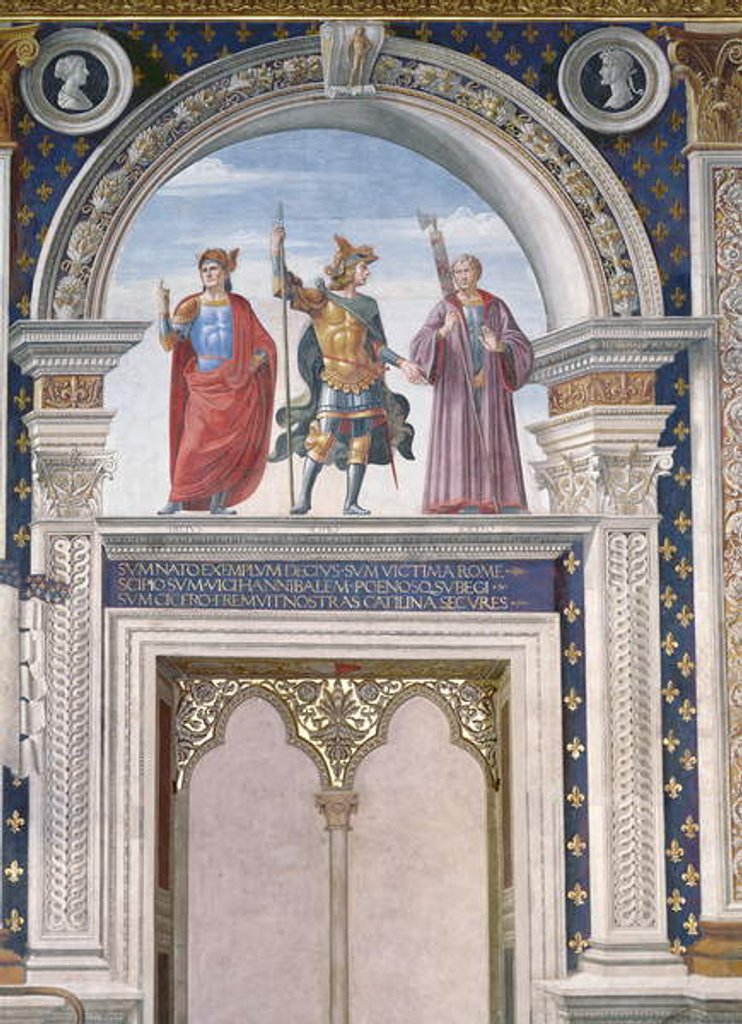 Detail of Decio Mure, Scipio and Cicero detail from the fresco in the Sala dei Gigli, c.1470 by Domenico Ghirlandaio