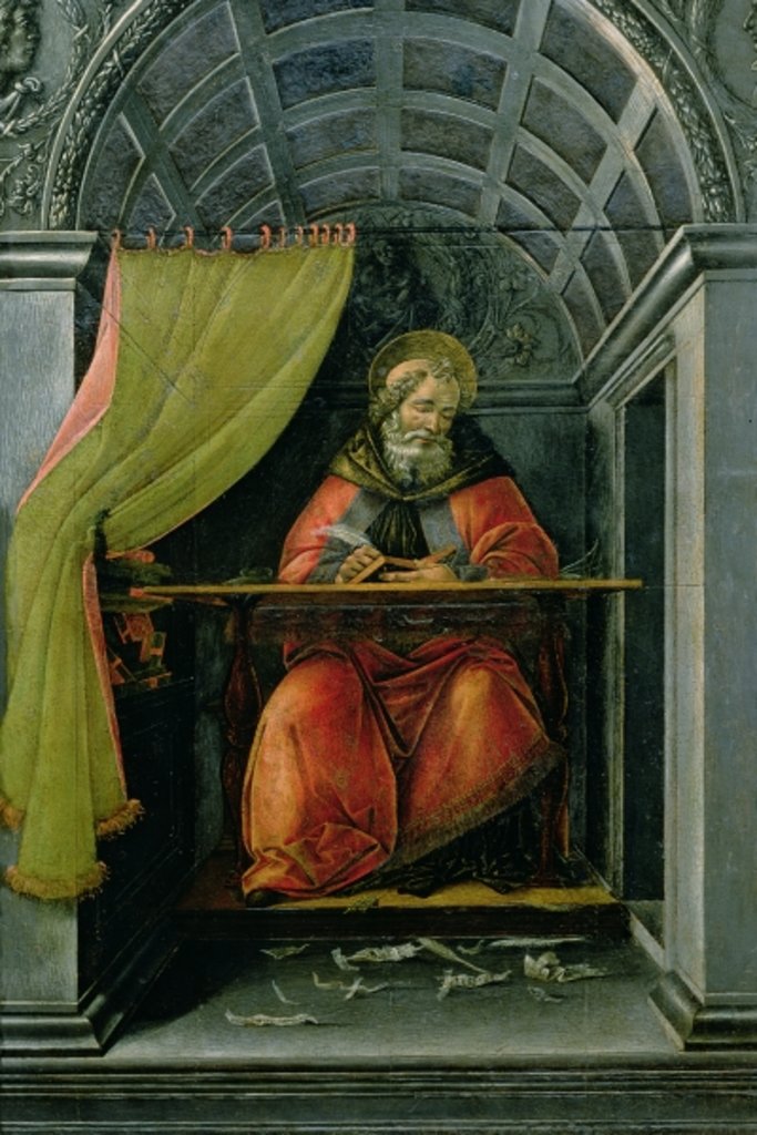 Detail of St. Augustine in his cell, 1490 by Sandro Botticelli