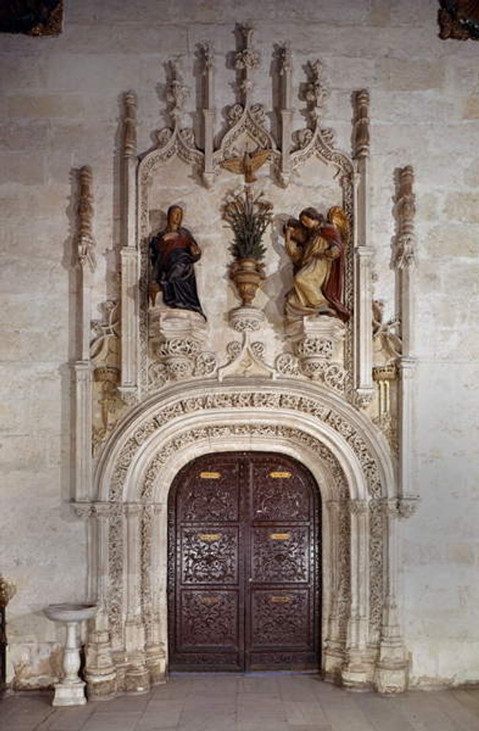 Detail of Annunciation, portal of the Sacristy by Jacobo Florentino