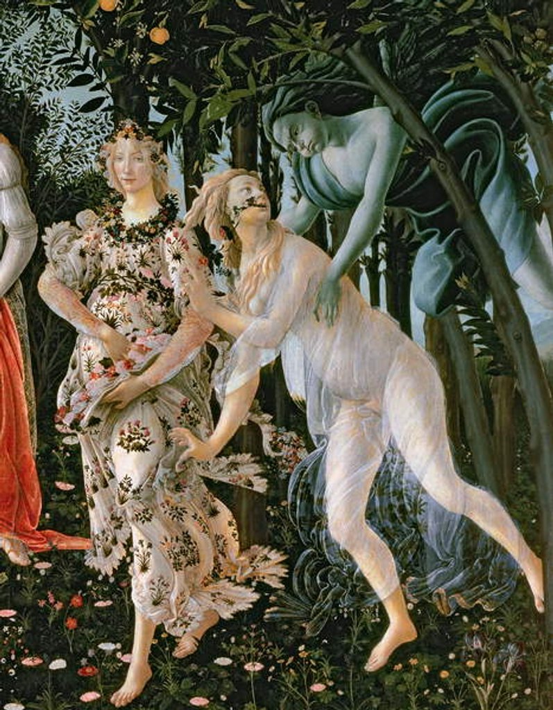 Detail of Detail of Zephyr, and Flora as the Hour of Spring by Sandro Botticelli