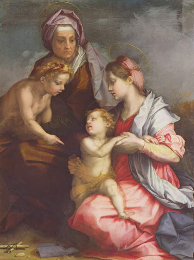 Detail of Madonna and Child with St. Elizabeth and the Infant St. John the Baptist by Andrea del Sarto