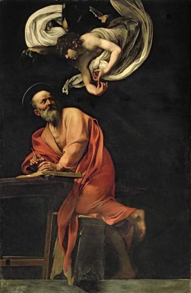 Detail of St. Matthew and the Angel, 1602 by Michelangelo Merisi da Caravaggio