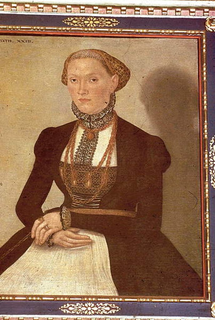 Detail of Portrait of Margarethe Luther by Lucas the Younger Cranach