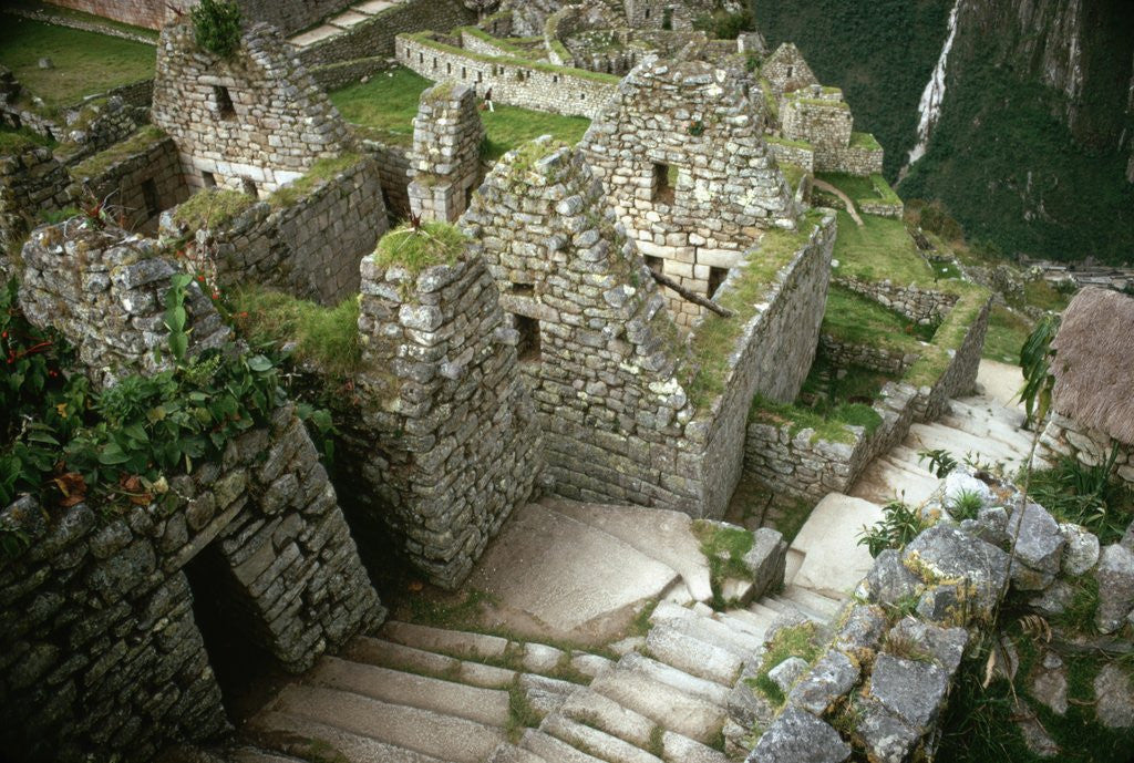 Detail of Inca Ruins at Machu Picchu by Anonymous