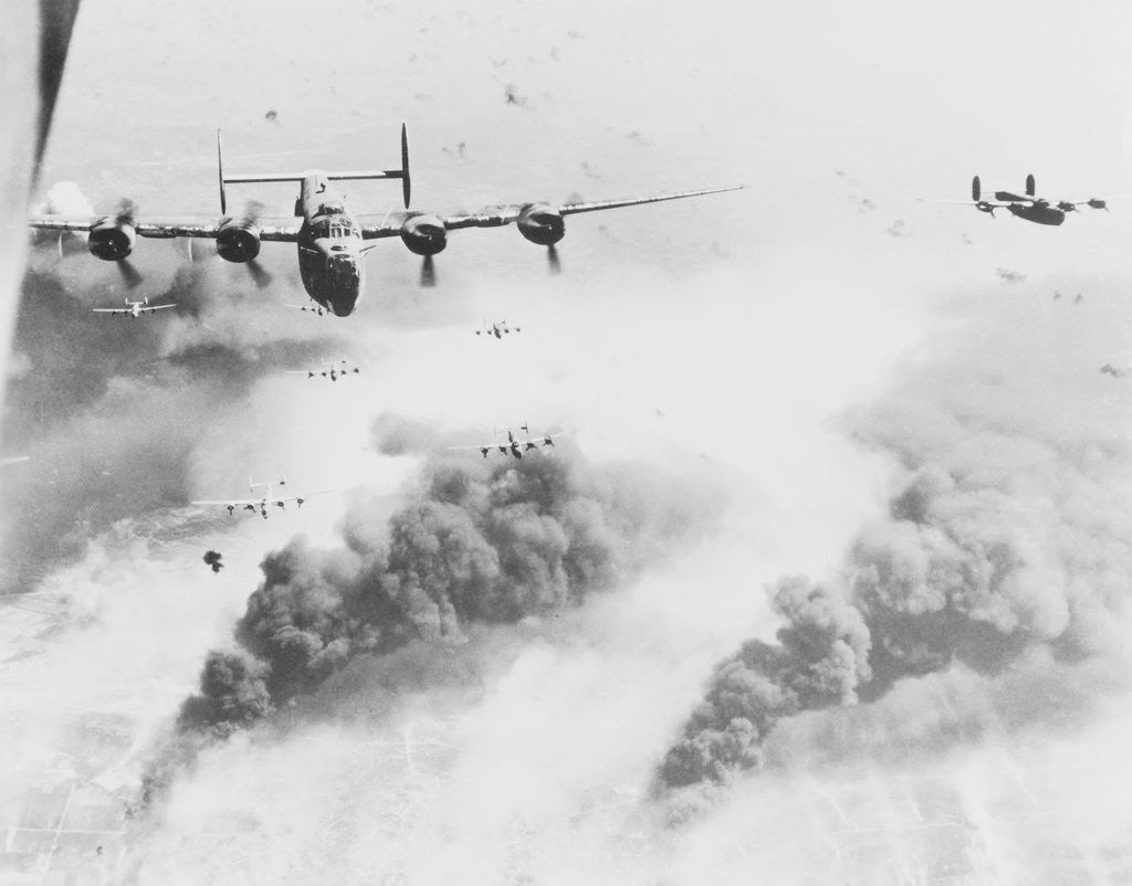 Detail of American Military Airplanes Bombing Romanian Sites by Anonymous