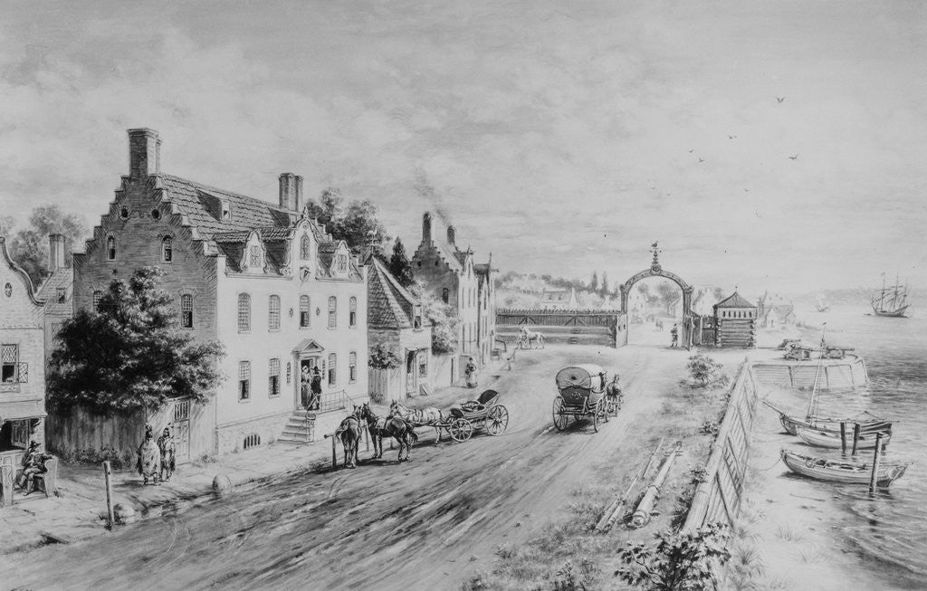 Detail of Engraving of William Kidd's House by Anonymous